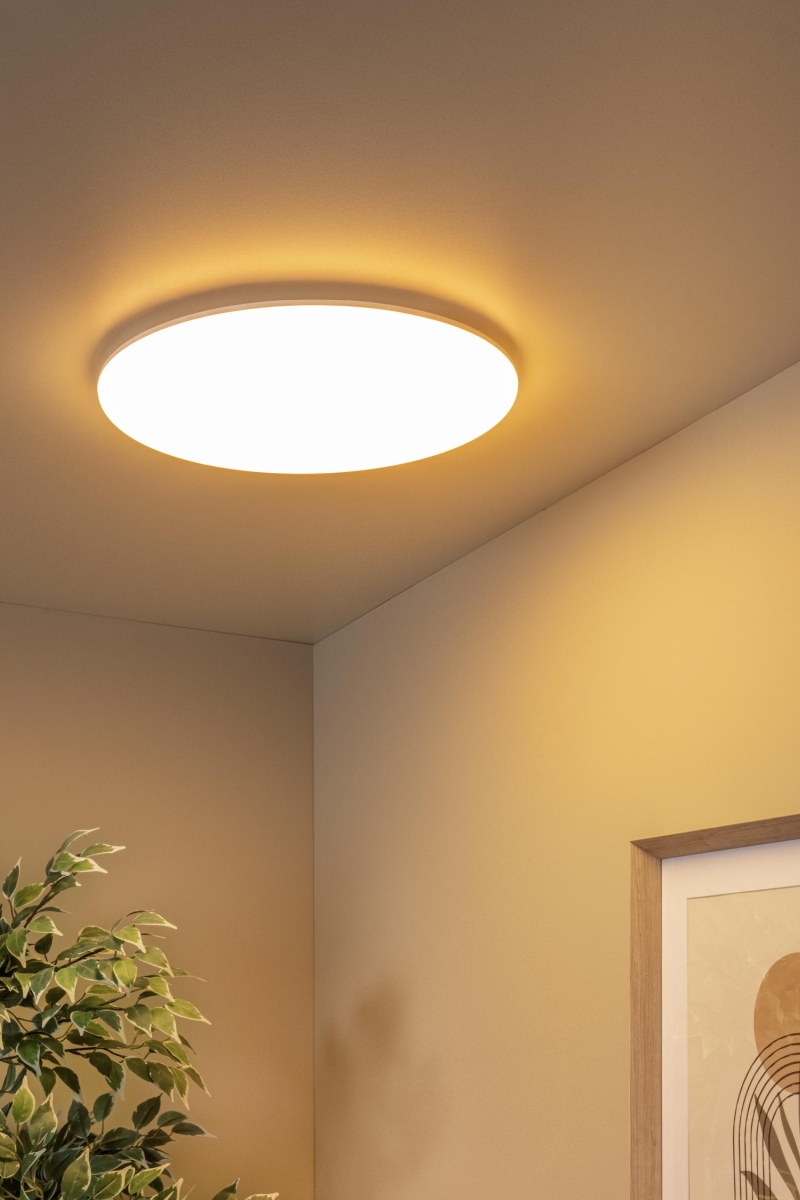 Lucide OLSON - Flush ceiling light Bathroom - Ø 45 cm - LED - CCT - 1x45W 3000K/6500K - IP44 - Opal